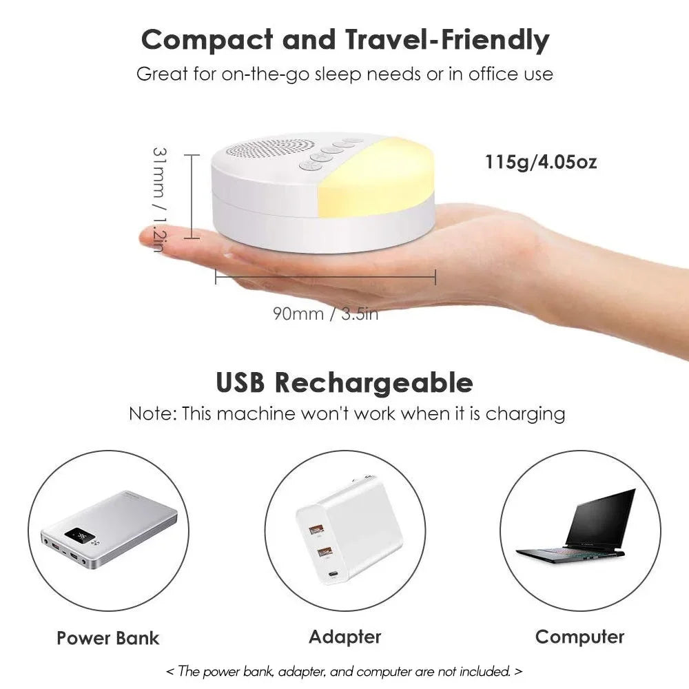 Portable & USB Rechargeable White Noise Machine